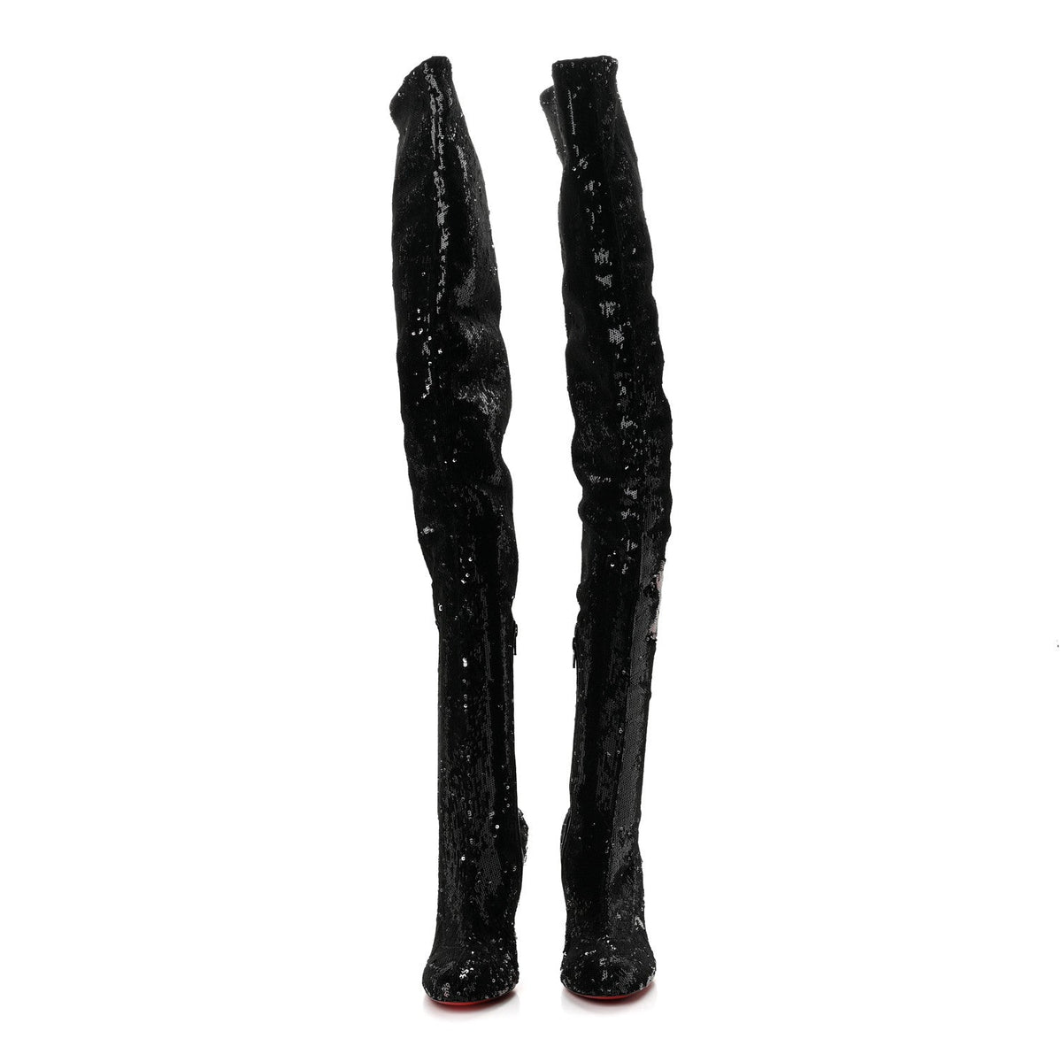 Sequin Lousie X 100 Over The Knee Boots 37 Black Platine