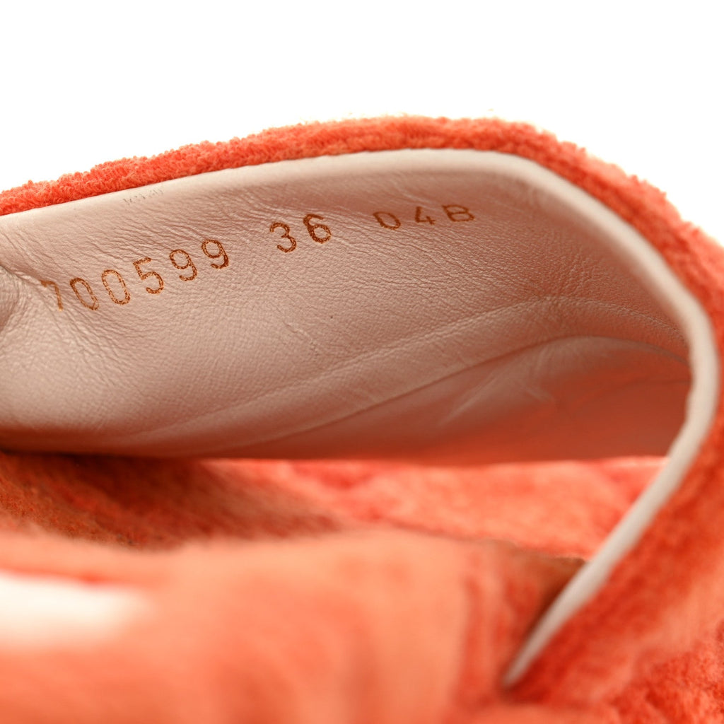 Terry Cloth GG Monogram Angelina Platform 55mm Slide Sandals 36 Deep Orange