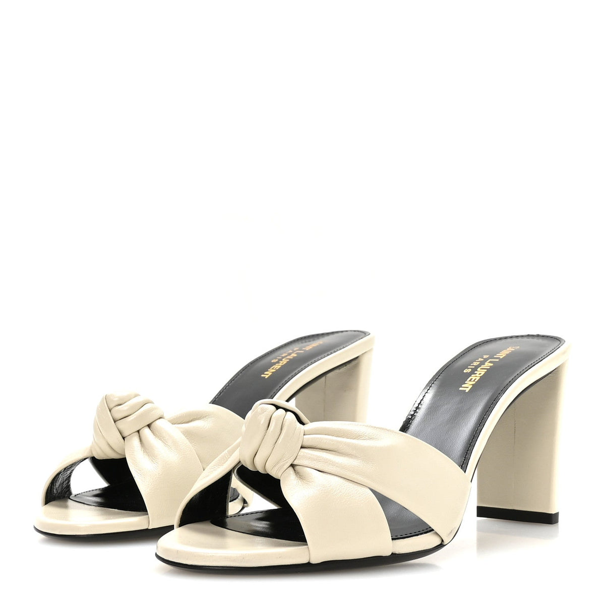 Lambskin Bianca Mules 40.5 Pearl