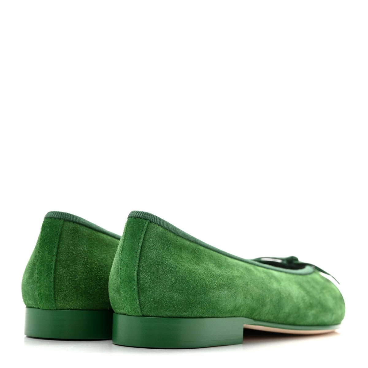 Suede Patent Cap Toe CC Ballerina Flats 36 Green