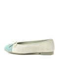 Suede Calfskin Cap Toe CC Ballerina Flats 38 Light Green