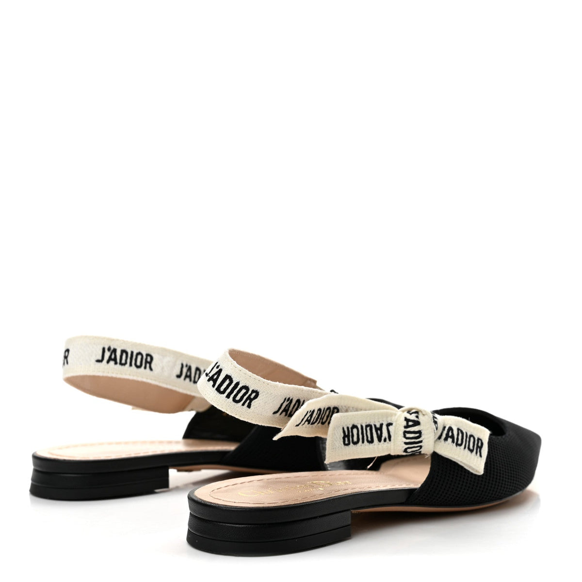 Technical Canvas Ribbon J'Adior Slingback Ballet Flats 37.5 Black