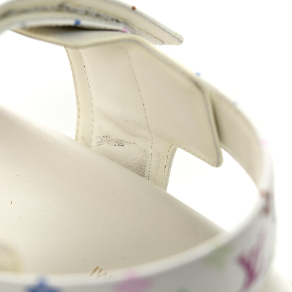 LV X TM Monogram Multicolor Sunset Flat Sandals 39 White