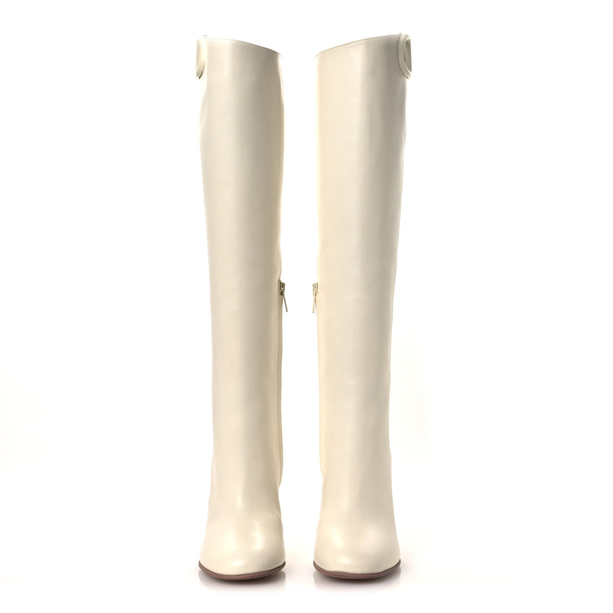 Calfskin Vlogo Knee High 105mm Boots 37 Ivory