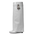 Calfskin Shark Lock Pant Boots 39 Grey