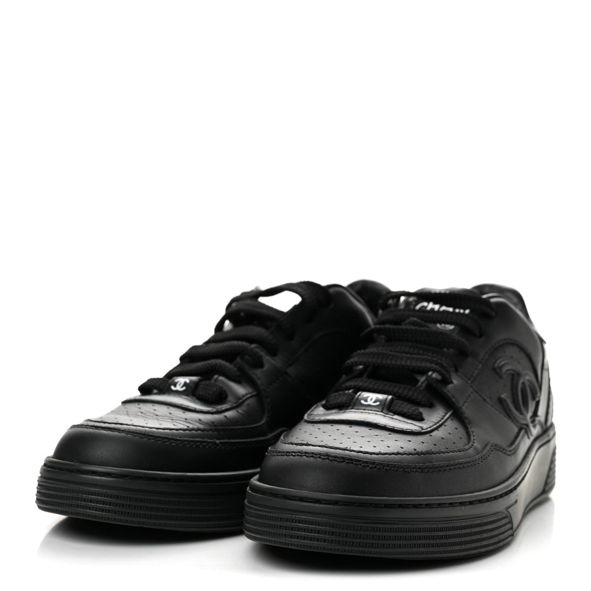 Calfskin CC Womens Sneakers 36.5 Black