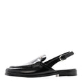 Shiny Calfskin Slingback Loafers 39 Black