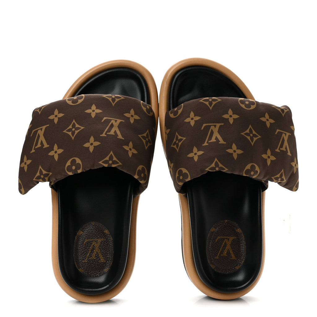 Nylon Monogram Pool Pillow Comfort Mule 37 Cacao Brown