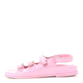 Lambskin Crystal CC Velcro Dad Sandals 35.5 Light Pink