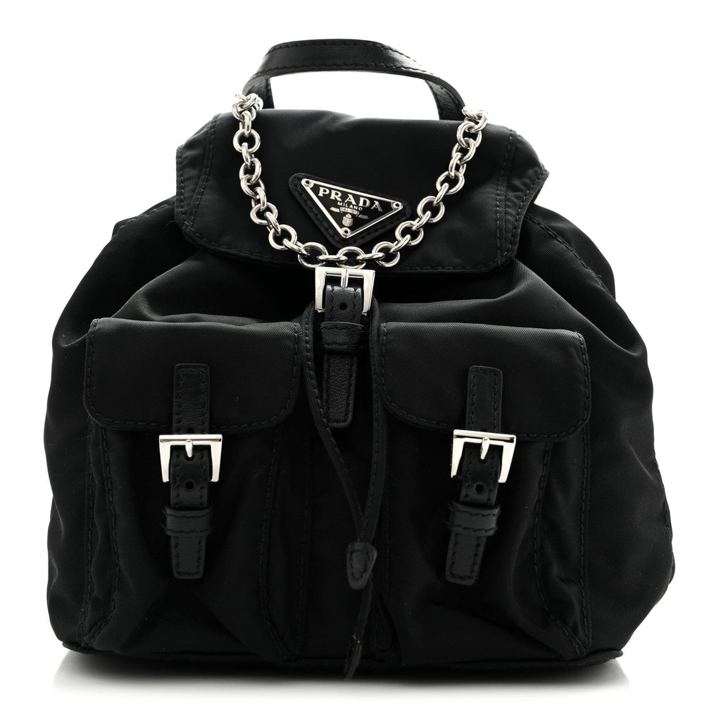 Nylon Vela Mini Crossbody Backpack Black