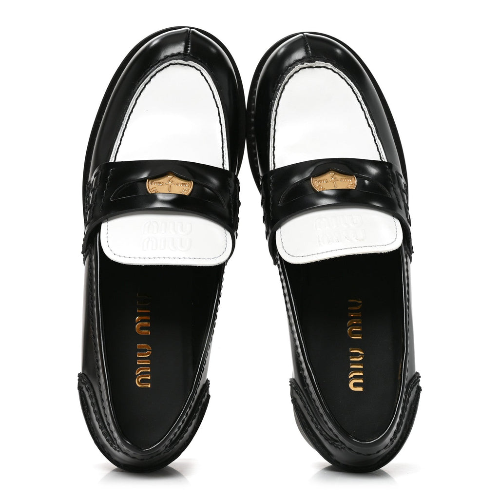 Calzature Spazzolato Bicolor Penny Loafer 36 Black White