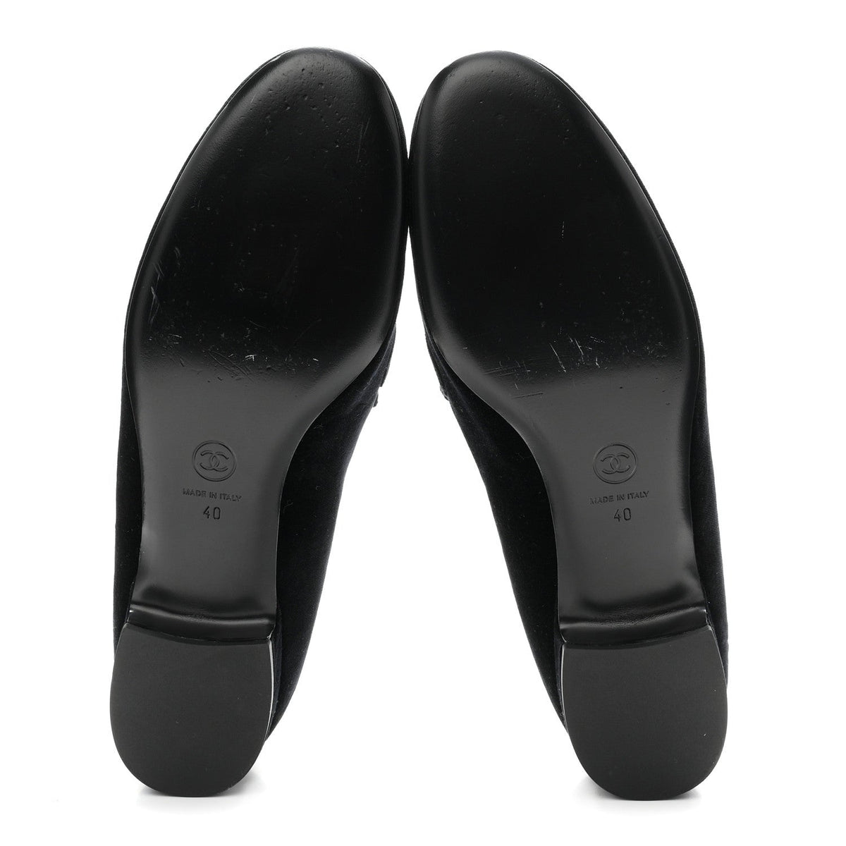 Velvet Moccasin Loafers 40 Black