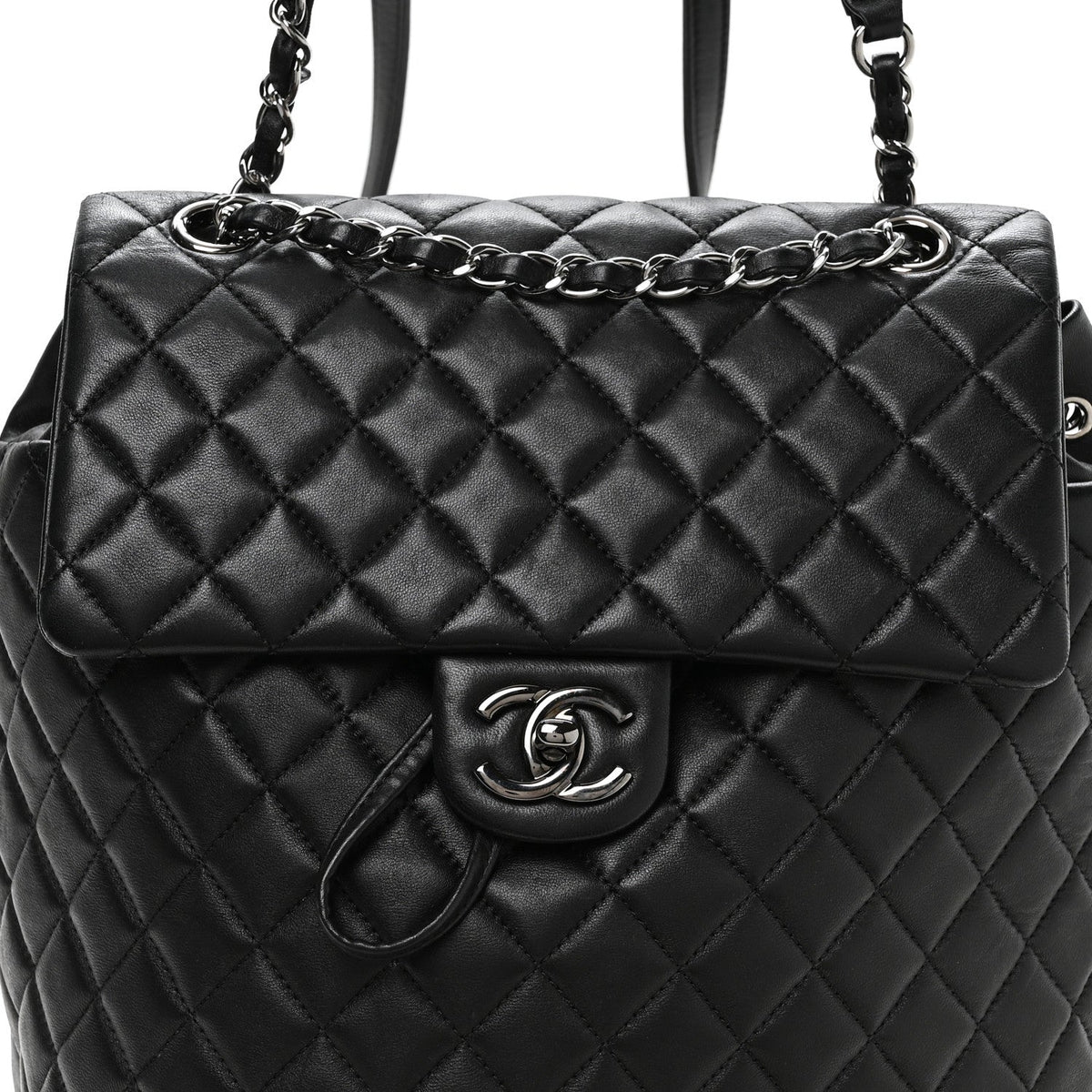 Lambskin Quilted Large Urban Spirit Backpack Black