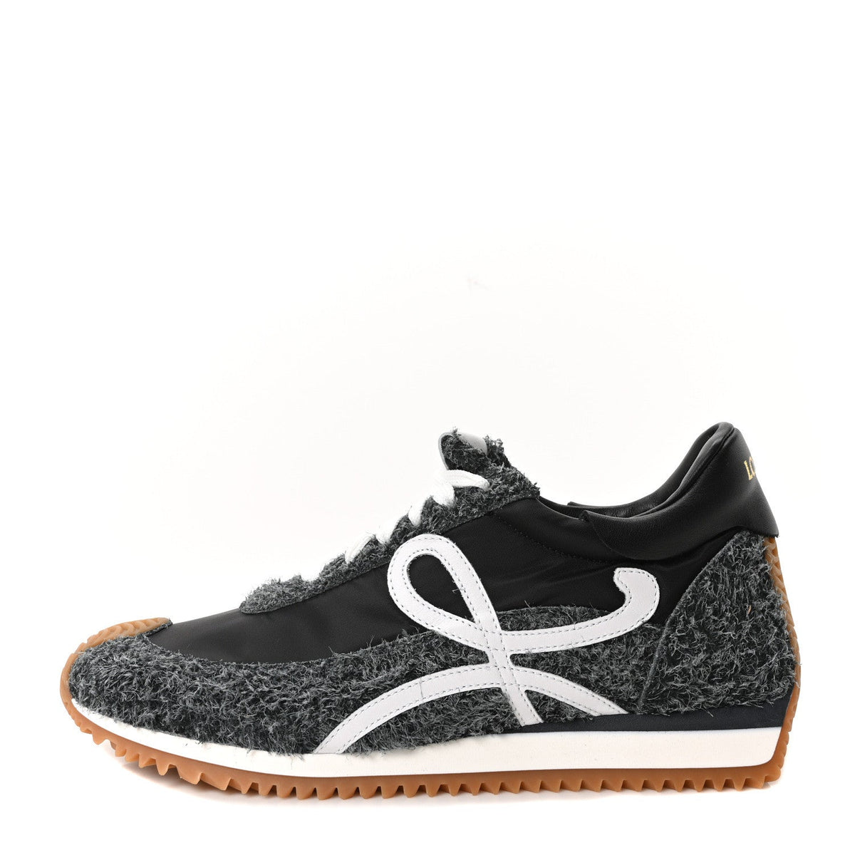 Brushed Suede Nylon Flow Runners Sneakers 40 Raw Denim