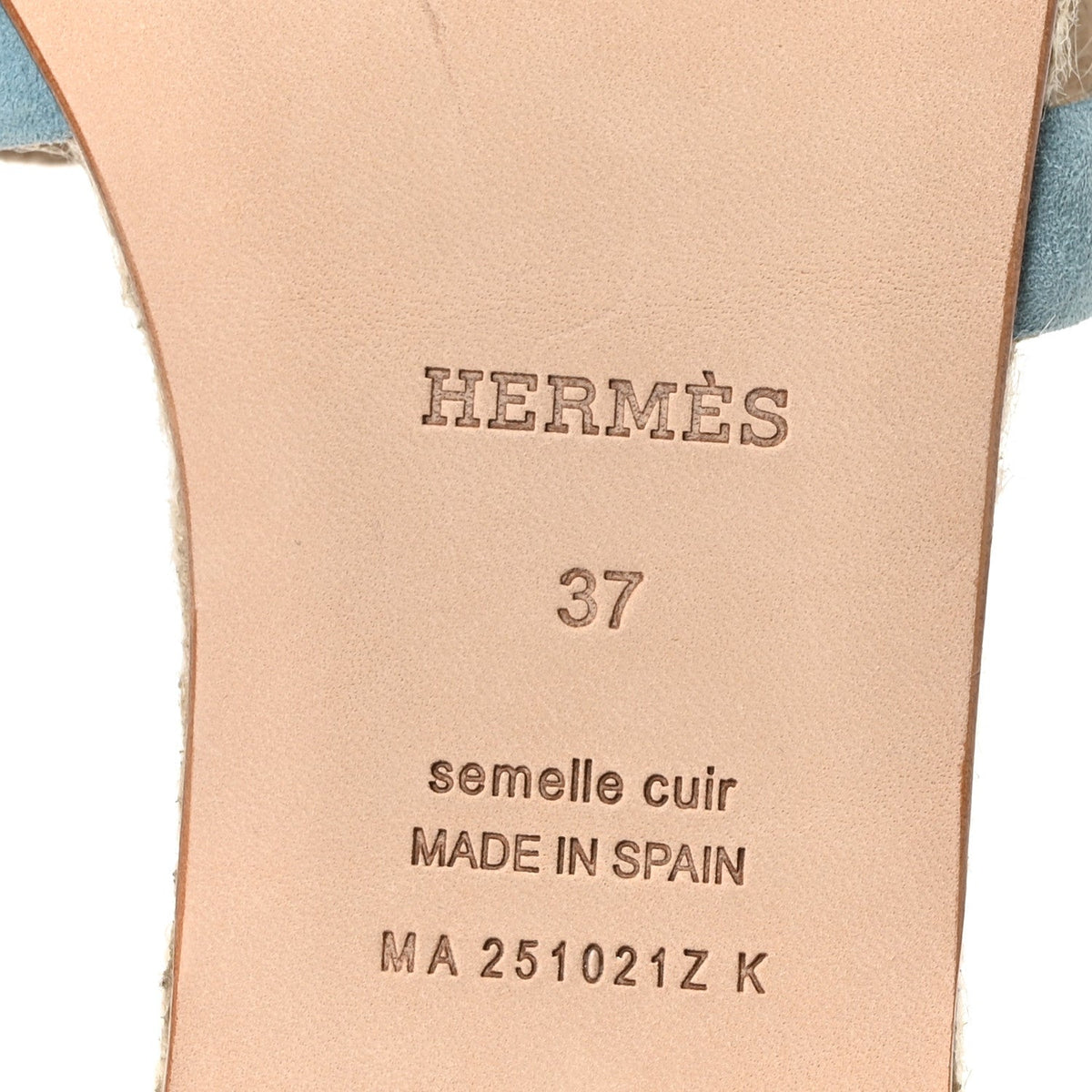 Suede Goatskin Famosa Espadrille Sandals 37 Bleu Citadin