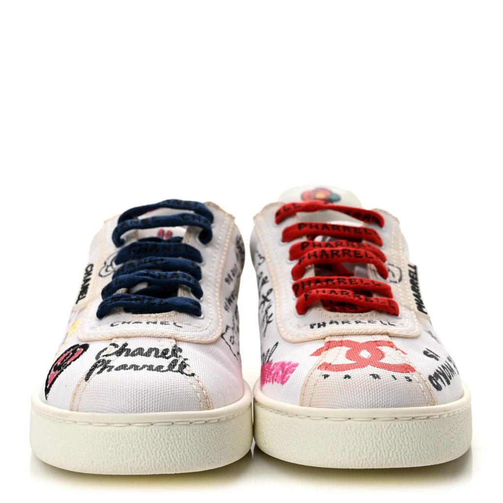 x Pharrell Williams Canvas Womens Sneakers 35.5 White Multicolor