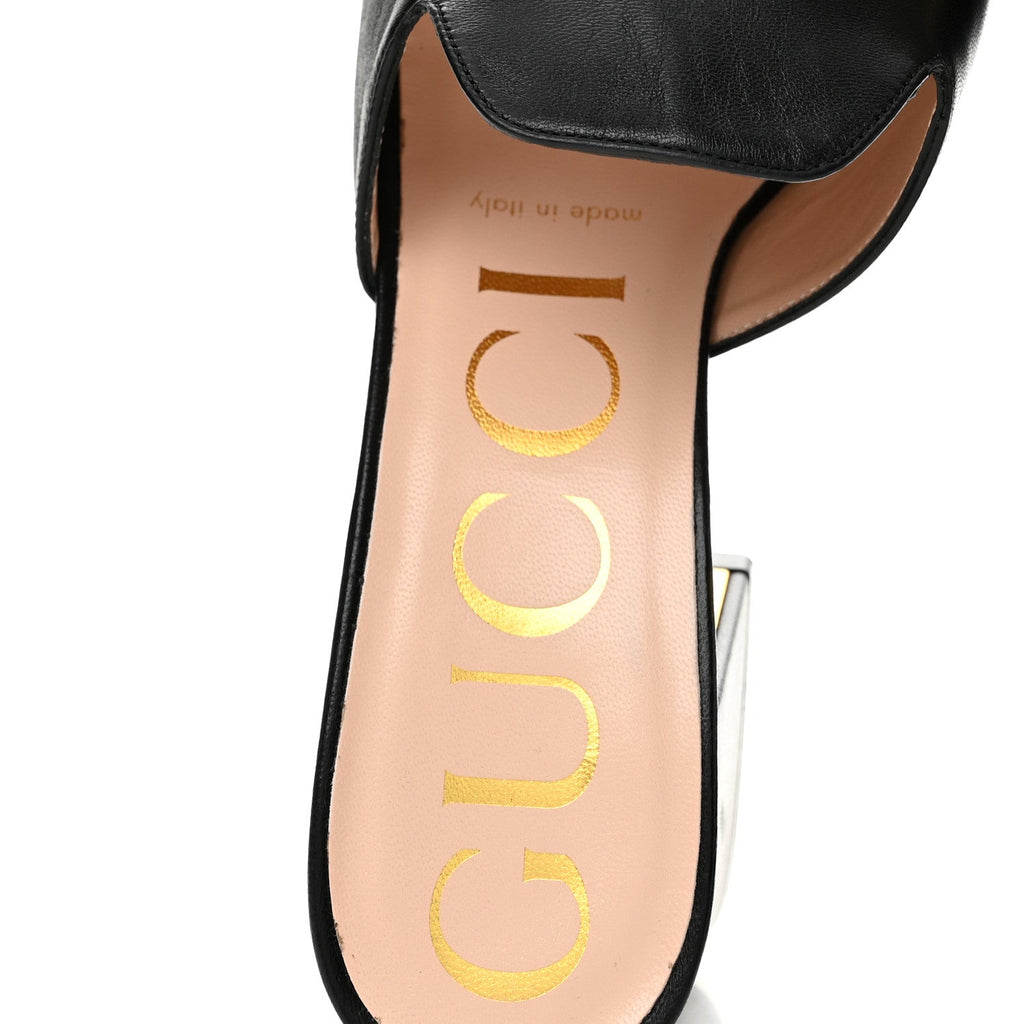 Nappa Horsebit 75mm Slide Sandals 36 Black