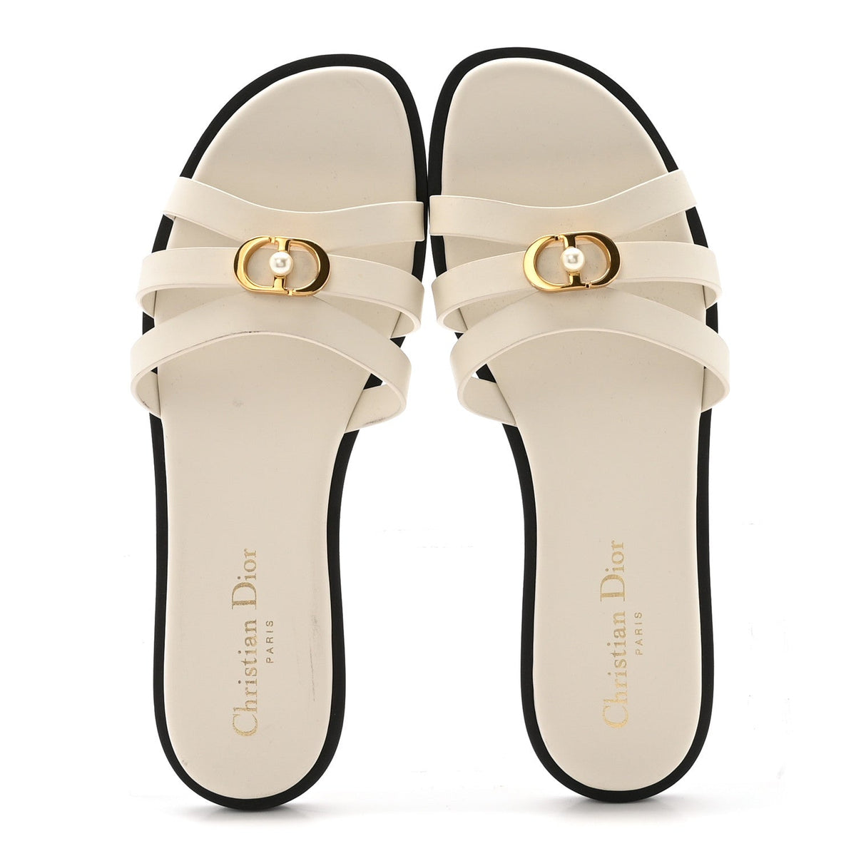 Calfskin 30M Slide Sandals 37.5 White