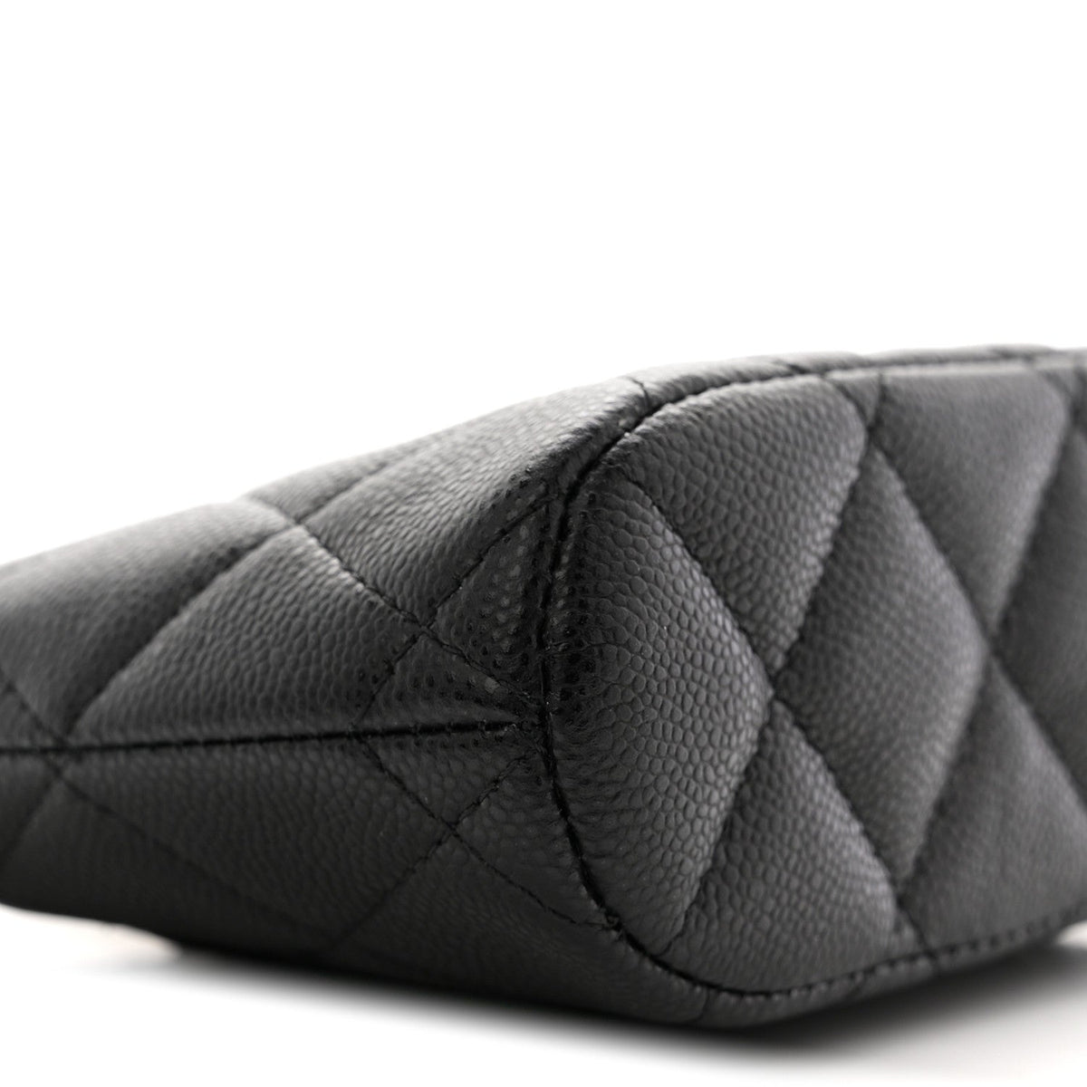 Caviar Quilted Mini Classic Clutch With Chain Black