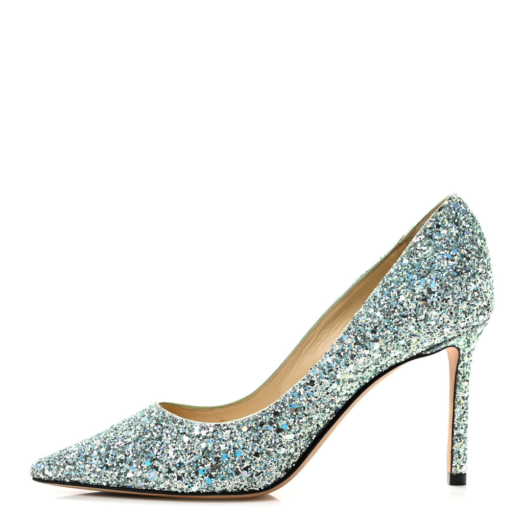 Glitter Pointy Toe Romy 85 Pumps 38 Turquoise