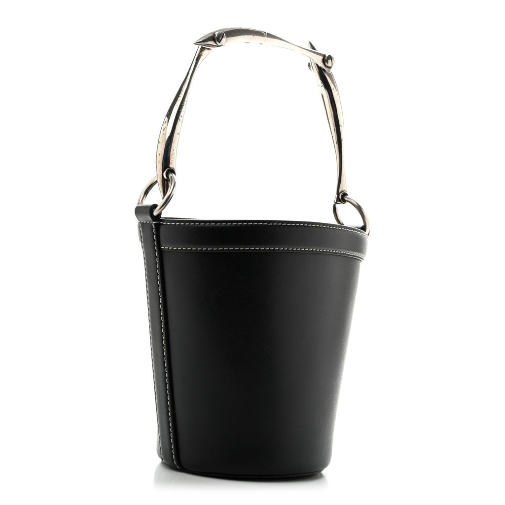Calfskin Nappa Sardine Bucket Bag Black