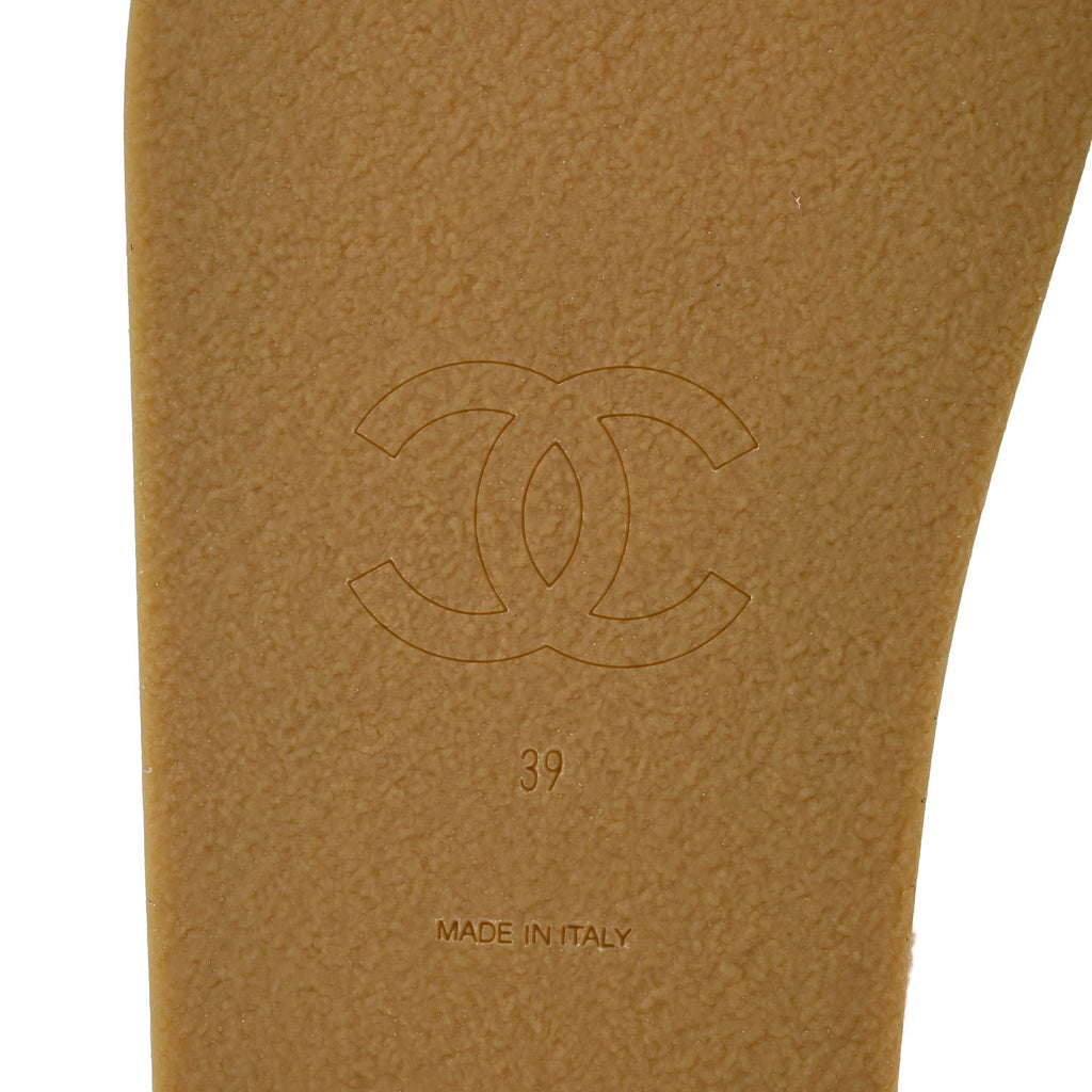 Suede Calfskin Velcro Flat Sandals 39 Light Pink