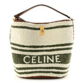 Canvas Smooth Calfskin Logo Bucket 16 Bag Khaki Beige Tan