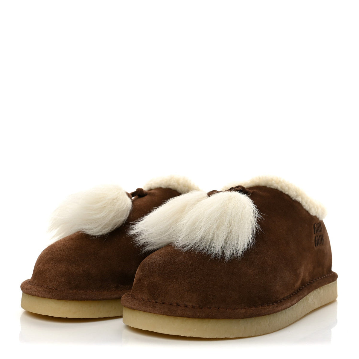 Scamosciato Winter Shearling Tassel Mule Slippers 37 Cacao