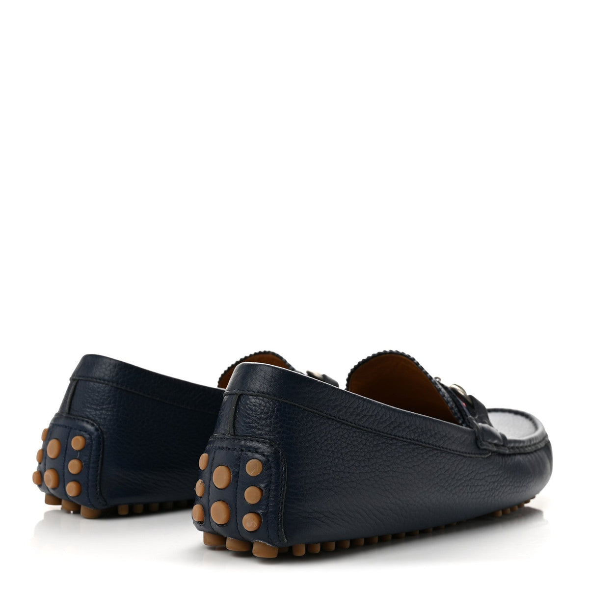 Road Calfskin Web Mens Horsebit Driver Loafers 9 Maritime