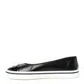 Crumpled Shiny Lambskin Patent Calfskin CC Ballet Flats 37.5 Black