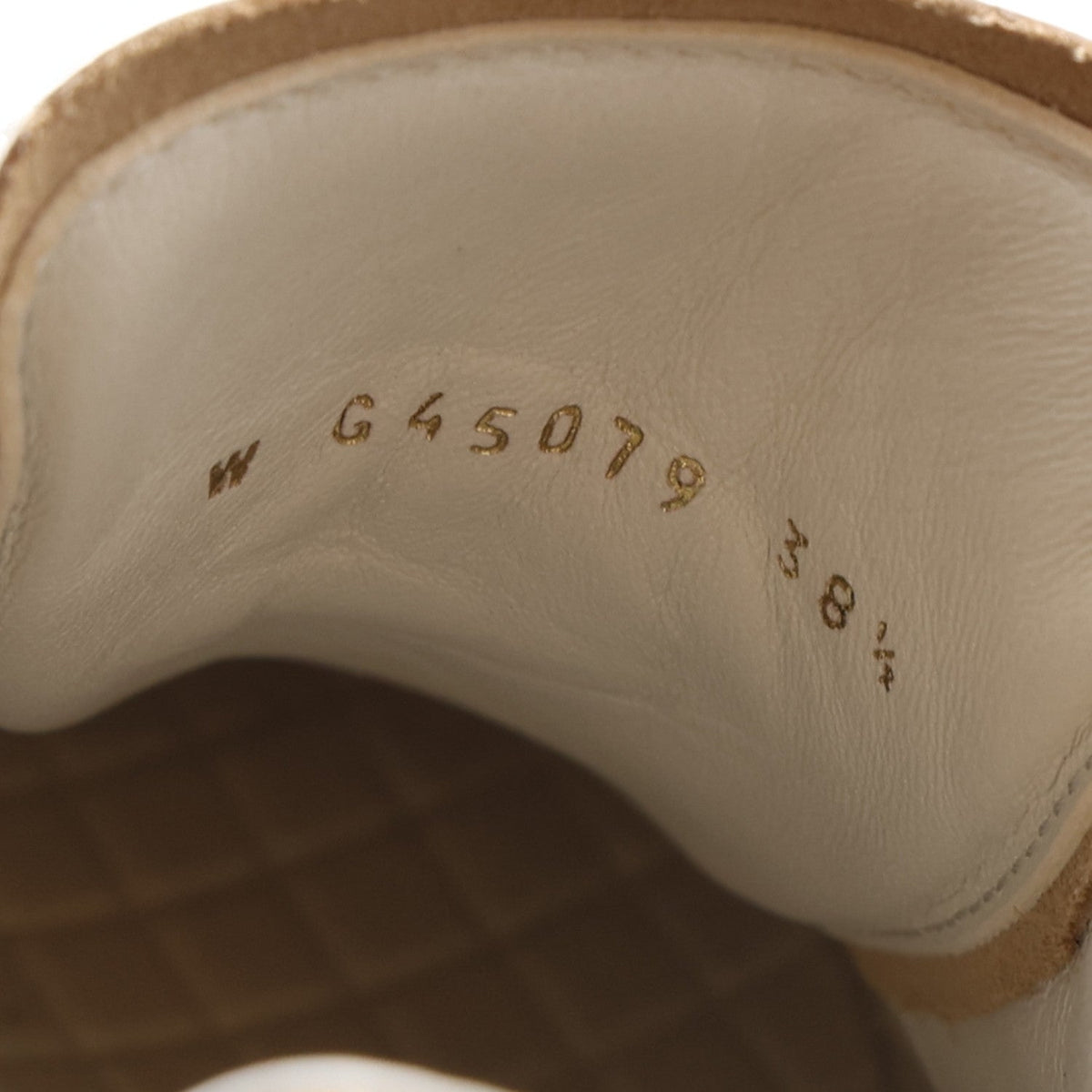 Laminated Calfskin CC Womens Sneakers 38.5 Golden