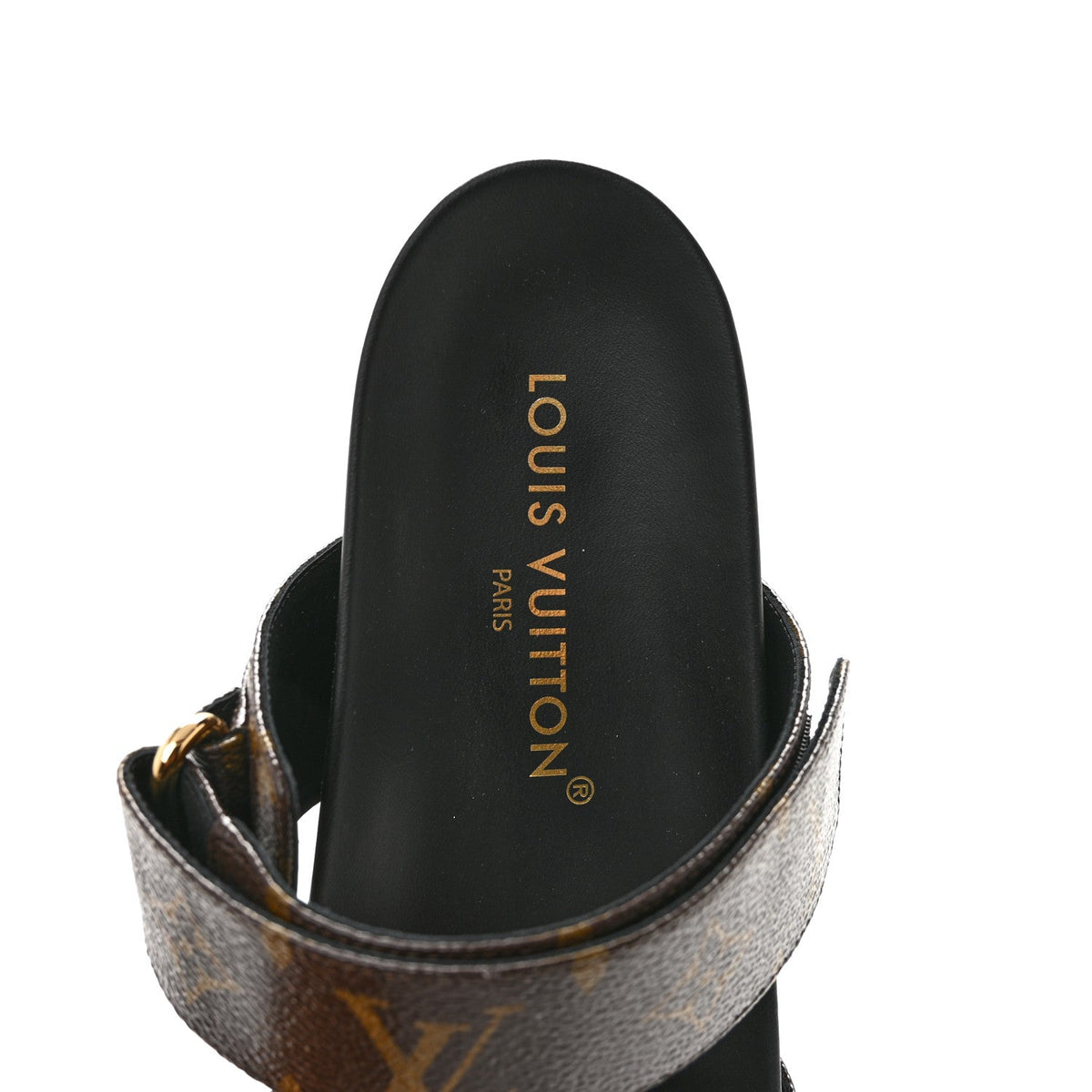 Monogram Bom Dia Mule Sandals 38.5 Black