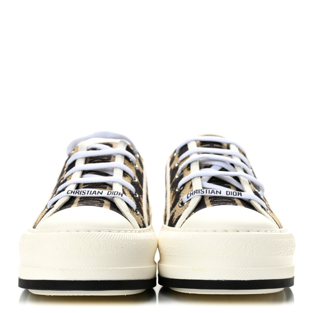 Cotton Mizza Embroidered Walk'N'Dior Low Top Sneakers 39 Beige