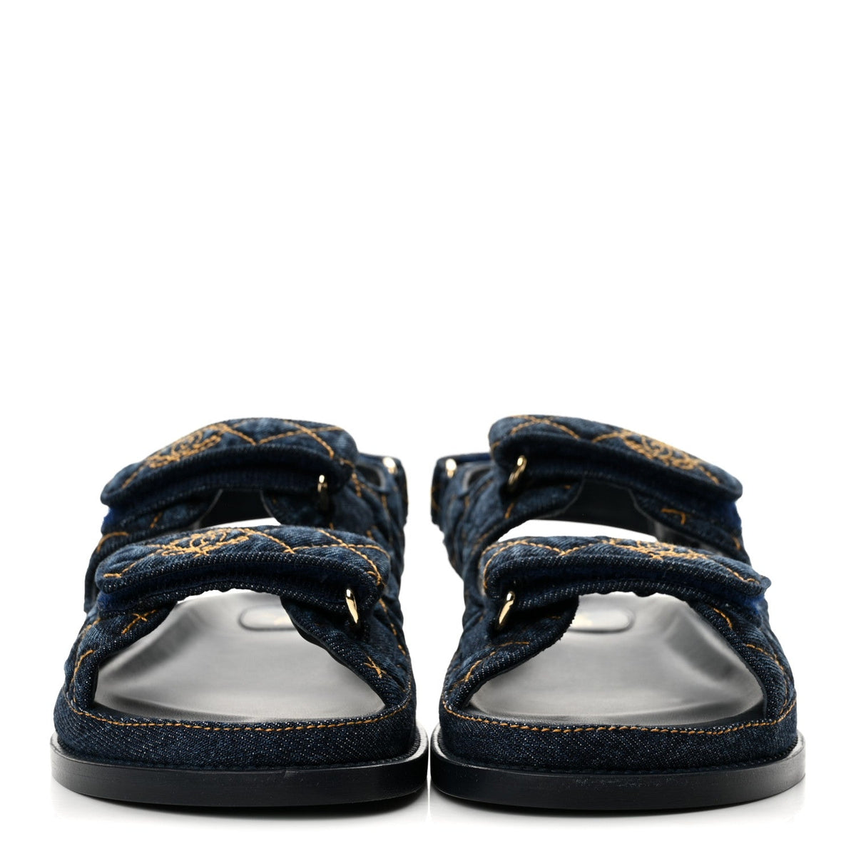 Denim Velcro Dad Sandals 36.5 Navy Blue