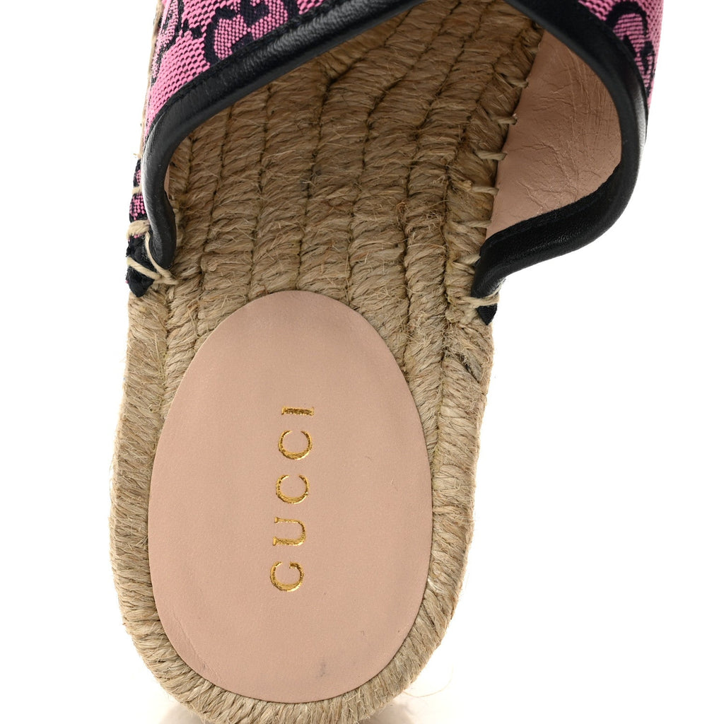 Monogram Multicolor Criss Cross Espadrille Sandals 35.5 Pink Blue