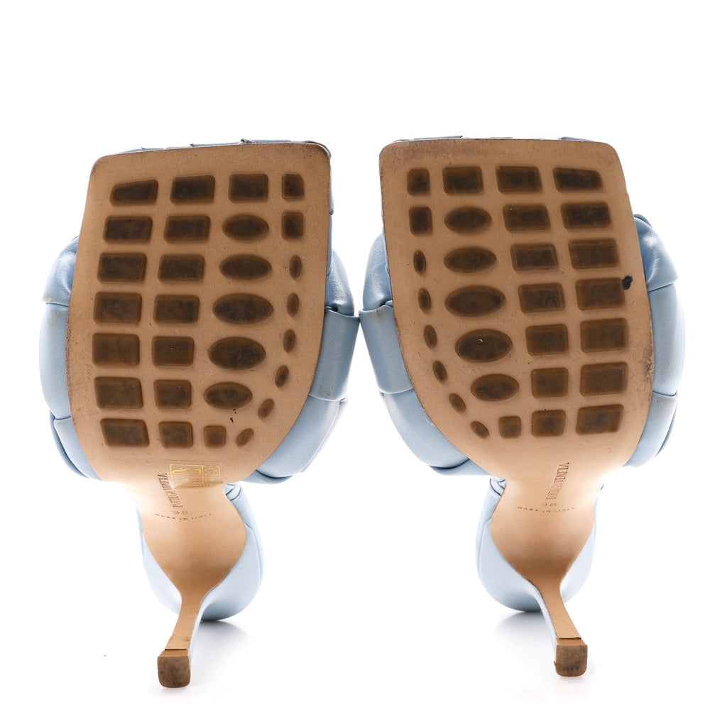 Nappa Maxi Intrecciato Lido Mule Sandals 38 Ice