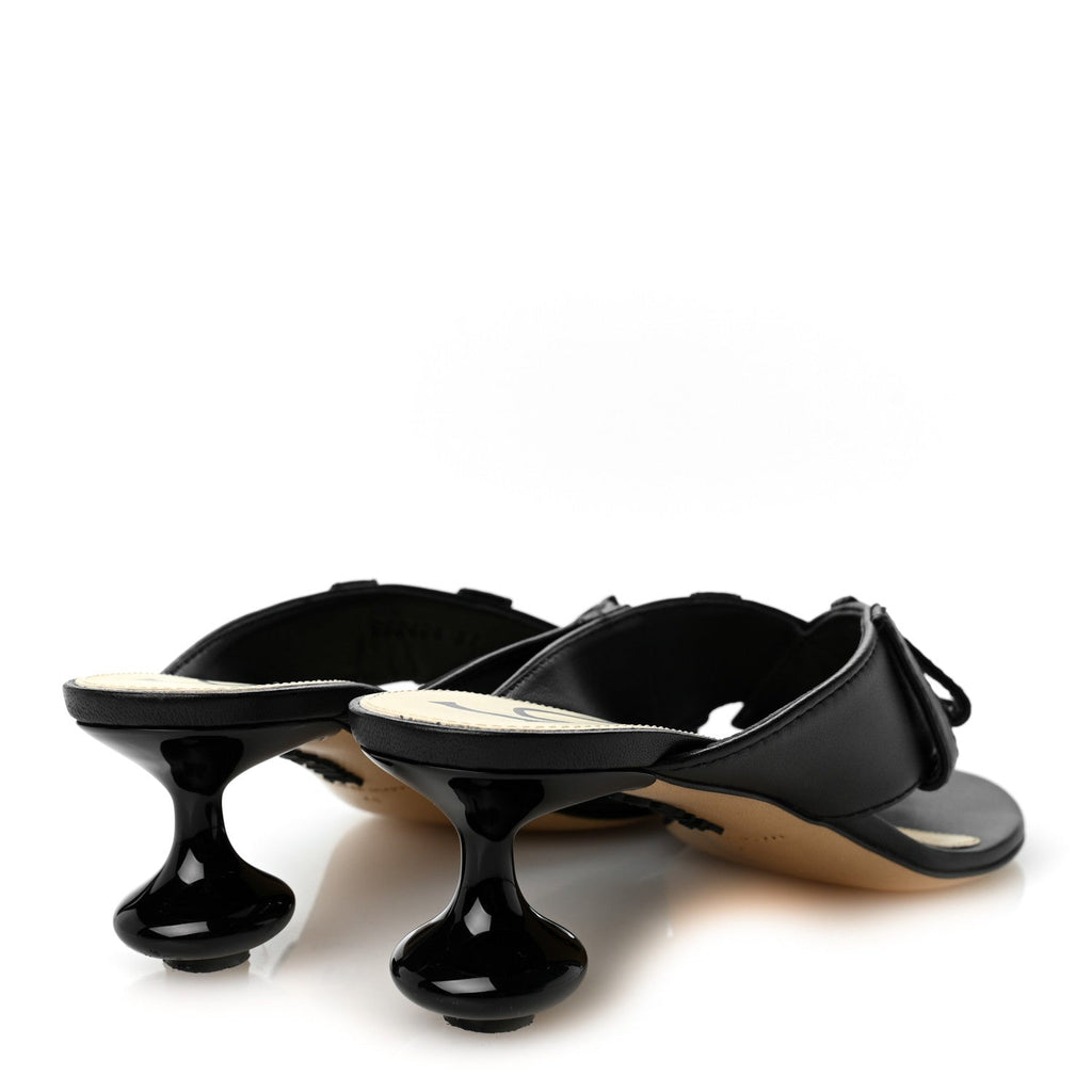 Lambskin Toy Panta 45mm Sandals 37 Black