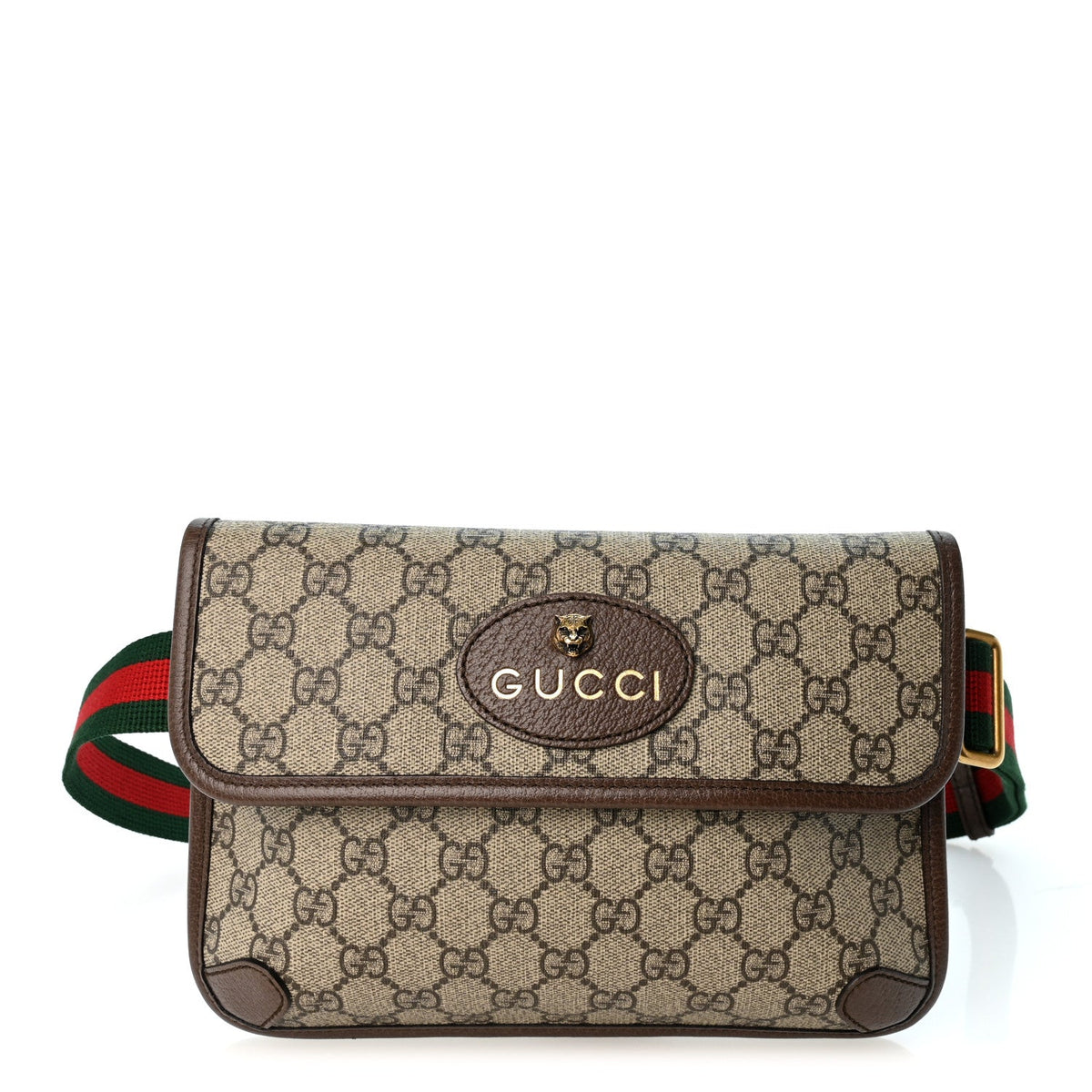 GG Supreme Monogram Neo Vintage Web Belt Bag Brown