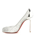 X MAISON MARGIELA Rete Glitter Specchio Bridiela Una Strass Tabi Pumps 39.5 Silver