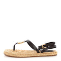 Calfskin Raffia 4G Liquid Espadrille Sandals 35 Ebony Natural