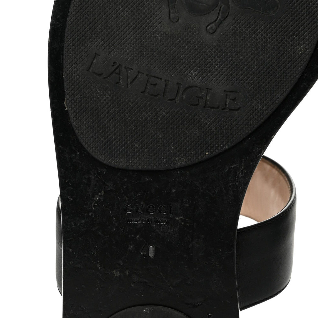 Calfskin GG Marmont Thong Sandals 40 Black
