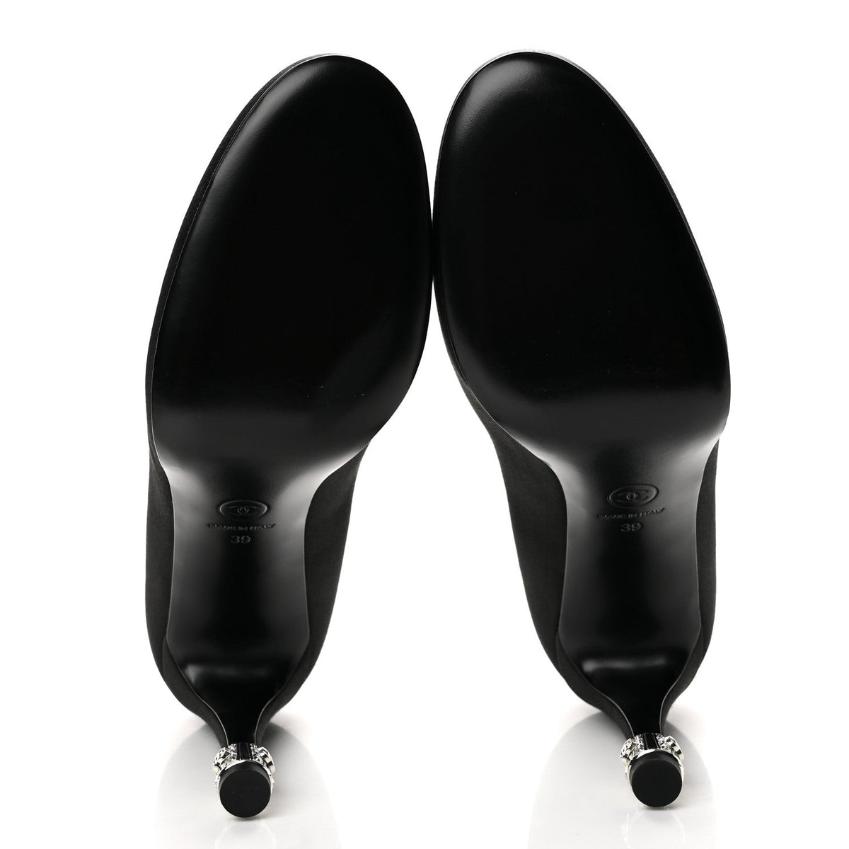 Satin Crystal Mary Jane Pumps 39 Black