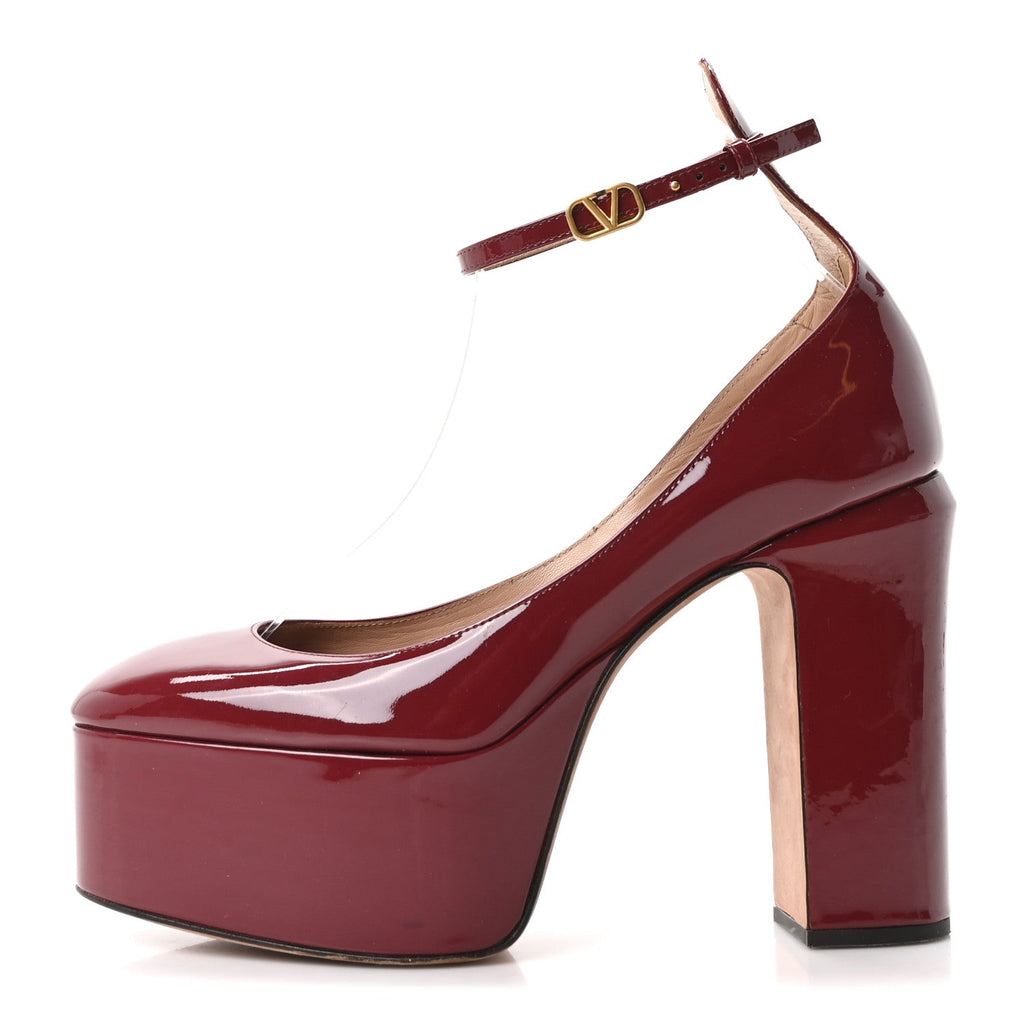 Patent Tan-Go 55/155mm Platform Sandals 38 Burgundy