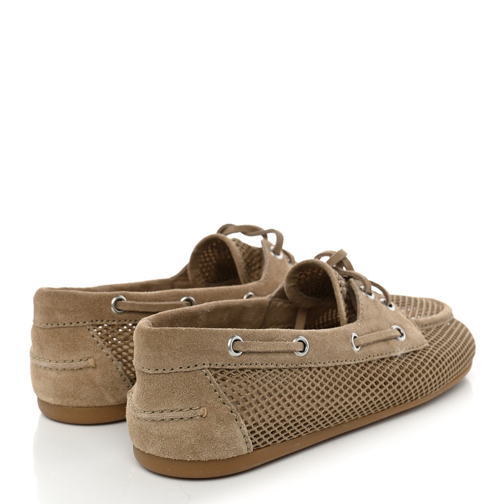 Mesh Suede Deck Loafers 38 Desert Beige