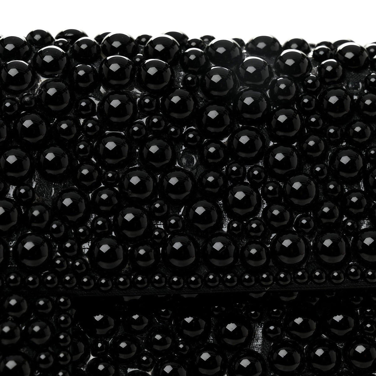Pearl Beaded East West Flap Black So Black