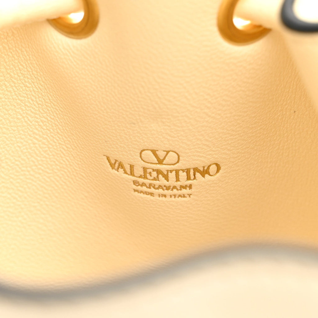 Nappa Mini VLogo Signature Bucket Bag Light Ivory