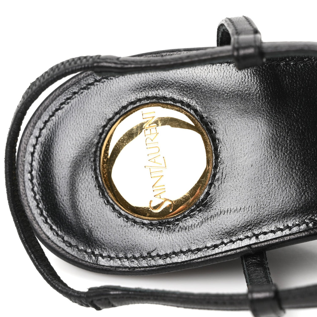 Nappa Cassandra Monogram Bridget 40 Wedge Sandals 37.5 Black