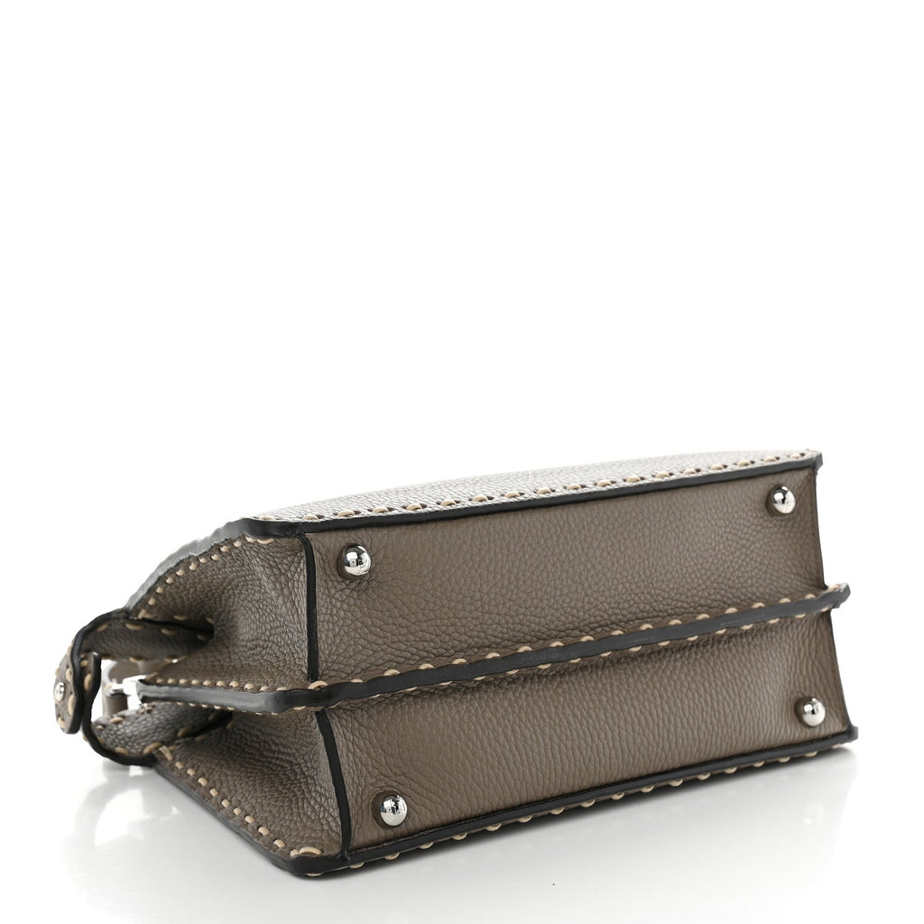 Vitello Granato Camoscio Selleria Macro Stitchings Small Peekaboo I SEE U Satchel Tartufo