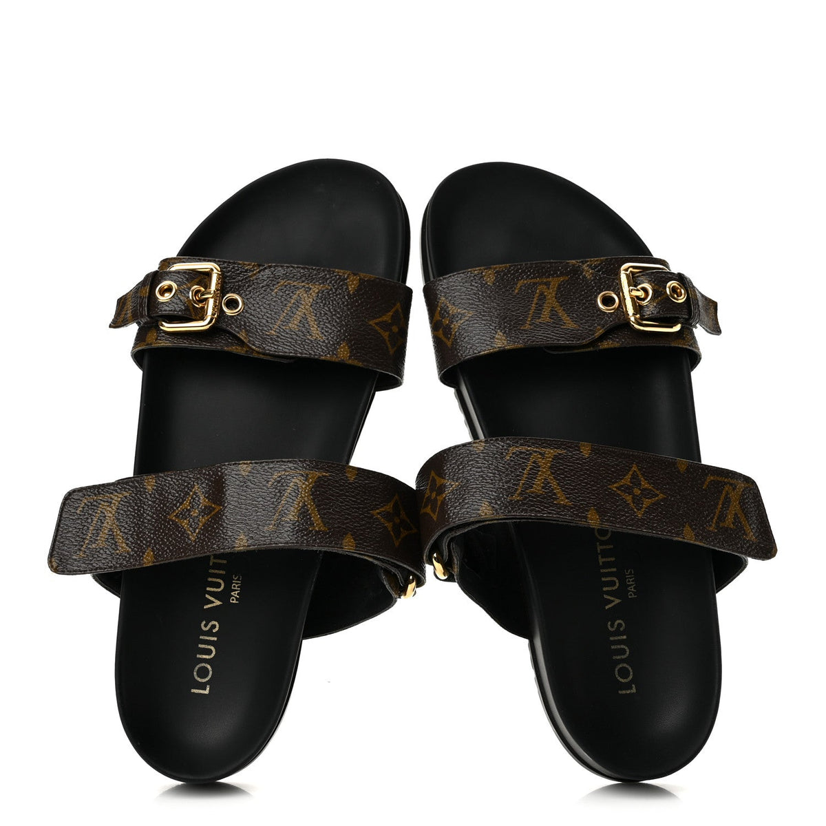 Monogram Bom Dia Mule Sandals 37.5 Black