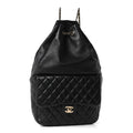 Lambskin Quilted Large in Seoul Backpack Black
